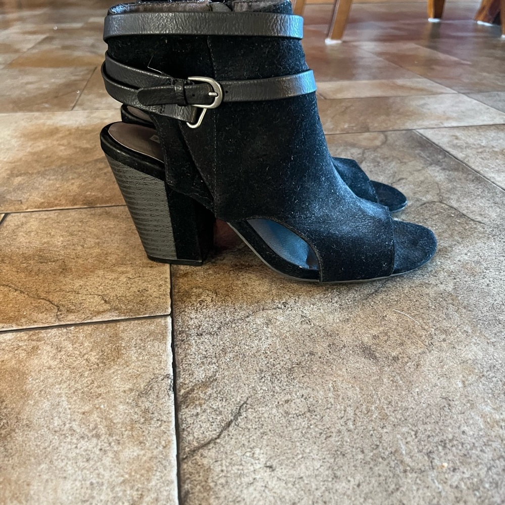Maurices Black Open-Toe Heeled Boots